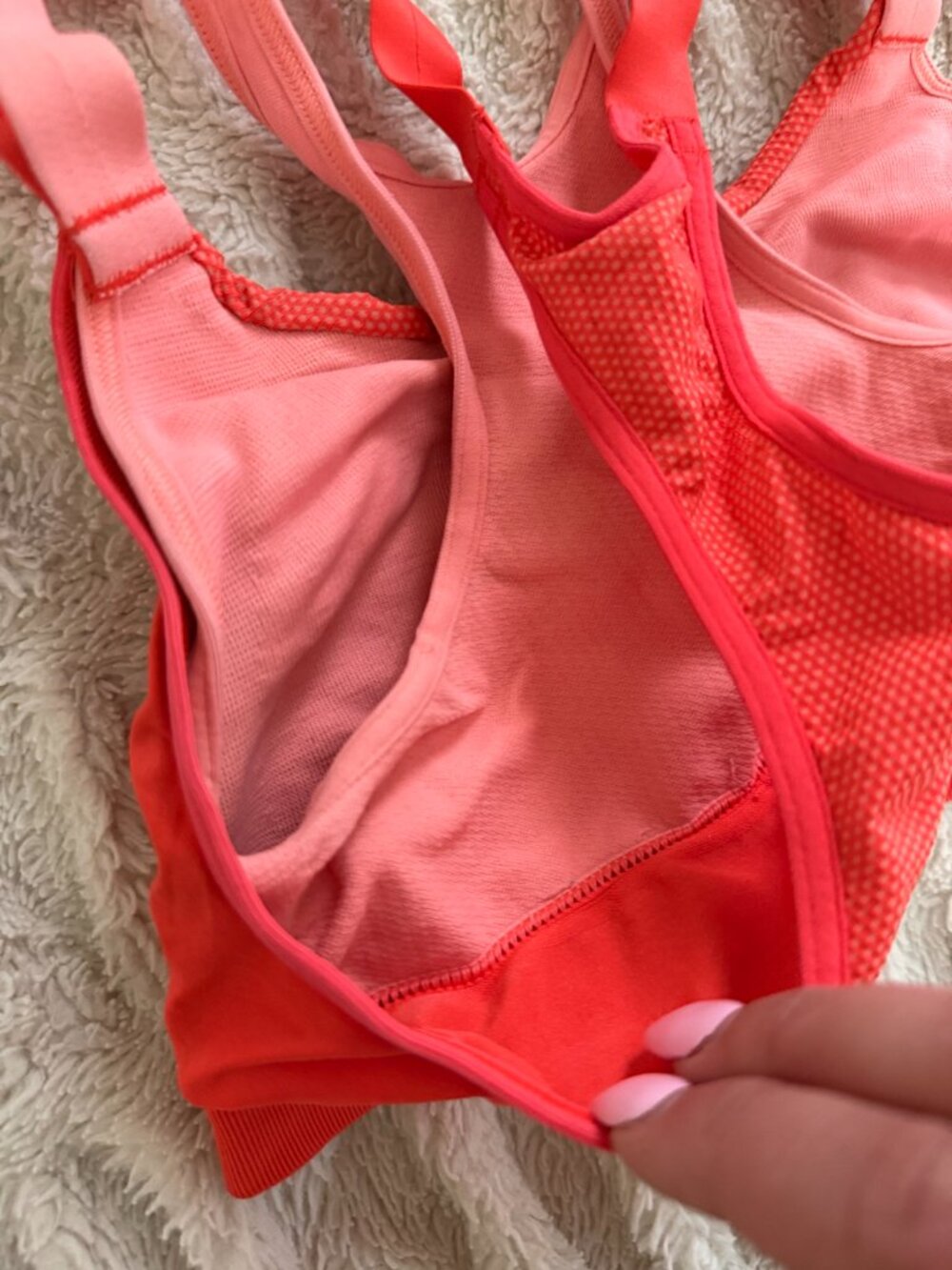 Athleta Coral Pink Racerback Sports Bra Size XS - Picture 5 of 6